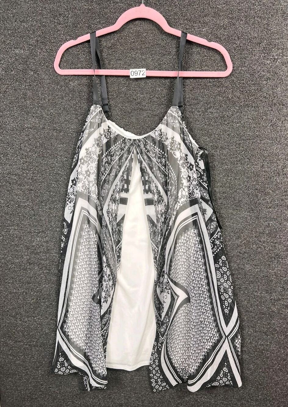 Muse Fly Away Sheat Mini Dress Womens Size 10 Black White Sleeveless Y2k NEW